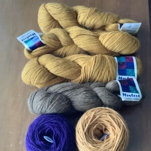 Yarn Bundle - Mustard, Brown, and Purple
